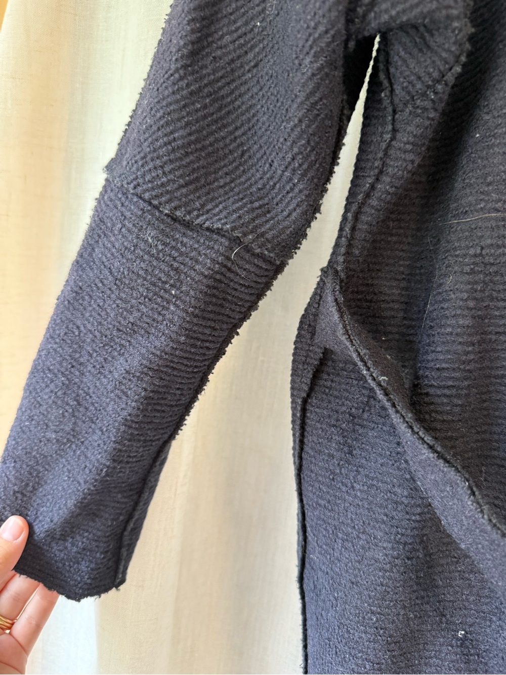 Zara Basic Ribbed Long Single-Button black Cardigan Coat jacket - Picture 4 of 4